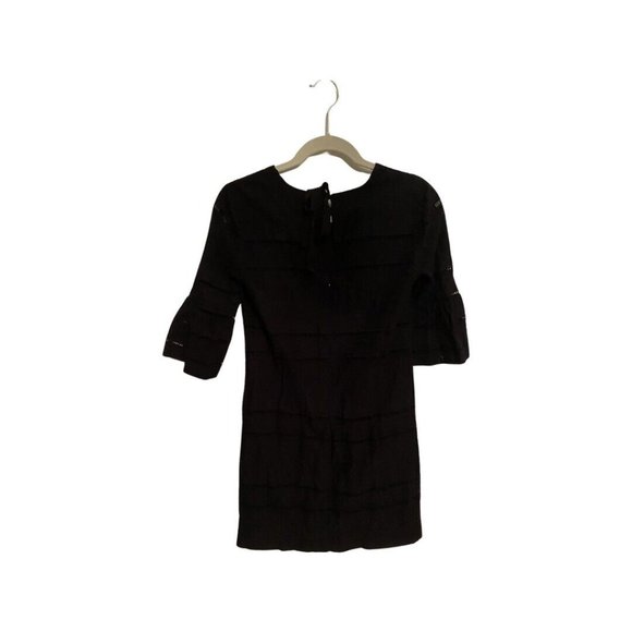 J.Crew Flutter Sleeve Eyelet Shift Dress Black Size 00 Retail $118 - Picture 3 of 4